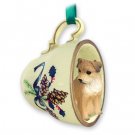 GTCD94 Border Terrier Green Holiday Tea Cup Ornament