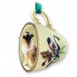 GTCD99D Australian Shepherd Brown, Docked Green Holiday Tea Cup Ornament