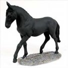 HF26 Black Horse Walking & trot Figurine
