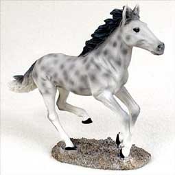 HF33 Dapple Gray Horse Running Figurine