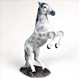HF38 Dapple Gray Horse Rearing Figurine