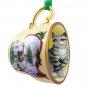HTCC01 Shorthair Silver Tabby Snowman Holiday Tea Cup Ornament