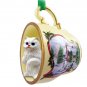 HTCC08 Persian White Snowman Holiday Tea Cup Ornament