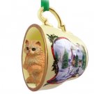 HTCC09 Persian Red Snowman Holiday Tea Cup Ornament