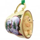 HTCD01C Poodle, Apricot Snowman Holiday Tea Cup Ornament