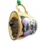 HTCD01E Poodle, Chocolate Snowman Holiday Tea Cup Ornament