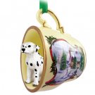 HTCD02 Dalmatian Snowman Holiday Tea Cup Ornament