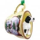HTCD106B Pointer, Black & White Snowman Holiday Tea Cup Ornament