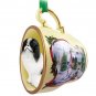 HTCD110A Japanese Chin, Black & White Snowman Holiday Tea Cup Ornament