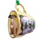 HTCD111 Italian Greyhound Snowman Holiday Tea Cup Ornament