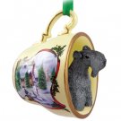HTCD114 Kerry Blue Terrier Snowman Holiday Tea Cup Ornament