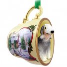 HTCD115 Bedlington Terrier Snowman Holiday Tea Cup Ornament