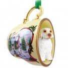 HTCD116 Clumber Spaniel Snowman Holiday Tea Cup Ornament
