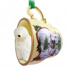 HTCD119 Komondor Snowman Holiday Tea Cup Ornament