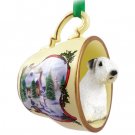 HTCD125 Sealyham Terrier  Snowman Holiday Tea Cup Ornament