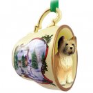 HTCD126 Briard Snowman Holiday Tea Cup Ornament