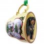 HTCD127 Black & Tan Coonhound Snowman Holiday Tea Cup Ornament