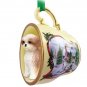 HTCD128B Shih Tzu, Tan, Sport cut Snowman Holiday Tea Cup Ornament