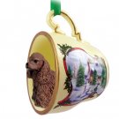 HTCD15A Cocker Spaniel, Brown Snowman Holiday Tea Cup Ornament