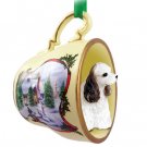 HTCD15D Cocker Spaniel, Brown & White Snowman Holiday Tea Cup Ornament