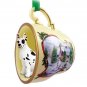 HTCD16C Great Dane, Harlequin Snowman Holiday Tea Cup Ornament