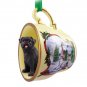 HTCD18B Pug, Black Snowman Holiday Tea Cup Ornament