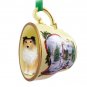 HTCD20A Sheltie, Sable Snowman Holiday Tea Cup Ornament