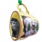 HTCD21C Chow, Blue Snowman Holiday Tea Cup Ornament