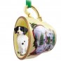 HTCD27A Brittany, Liver & White Snowman Holiday Tea Cup Ornament