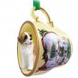HTCD31 Saint Bernard, Rough Coat Snowman Holiday Tea Cup Ornament