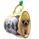 HTCD40A Shar Pei, Brown Snowman Holiday Tea Cup Ornament
