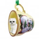 HTCD43 West Highland Terrier Snowman Holiday Tea Cup Ornament