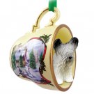 HTCD45 Skye Terrier  Snowman Holiday Tea Cup Ornament