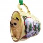 HTCD46A Brussels Griffon, Red Snowman Holiday Tea Cup Ornament
