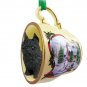 HTCD46B Brussels Griffon, Black Snowman Holiday Tea Cup Ornament