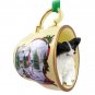 HTCD47B Papillon, Black & White Snowman Holiday Tea Cup Ornament
