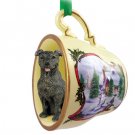 HTCD48 Staffordshire Bull Terrier, Brindle  Snowman Holiday Tea Cup Ornament