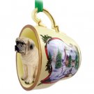 HTCD49 Mastiff Snowman Holiday Tea Cup Ornament