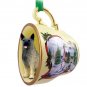 HTCD52 Norwegian Elkhound Snowman Holiday Tea Cup Ornament