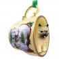 HTCD53B Cairn Terrier, Red Snowman Holiday Tea Cup Ornament