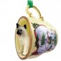 HTCD55B Akita, Fawn Snowman Holiday Tea Cup Ornament