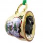 HTCD56 Saluki  Snowman Holiday Tea Cup Ornament