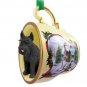 HTCD58B Schnauzer, Giant, Black Snowman Holiday Tea Cup Ornament
