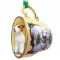 HTCD59 Wire Haired Fox Terrier Snowman Holiday Tea Cup Ornament