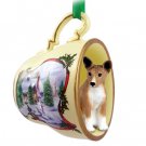 HTCD70 Basenji Snowman Holiday Tea Cup Ornament