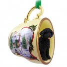 HTCD72 Portuguese Water Dog  Snowman Holiday Tea Cup Ornament