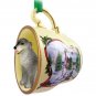 HTCD76 Irish Wolfhound Snowman Holiday Tea Cup Ornament
