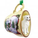 HTCD77 Kuvasz Snowman Holiday Tea Cup Ornament
