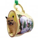 HTCD79 Norwich Terrier Snowman Holiday Tea Cup Ornament