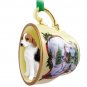 HTCD91 American Foxhound Snowman Holiday Tea Cup Ornament